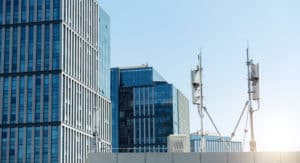 mobile communication base station on the rooftop